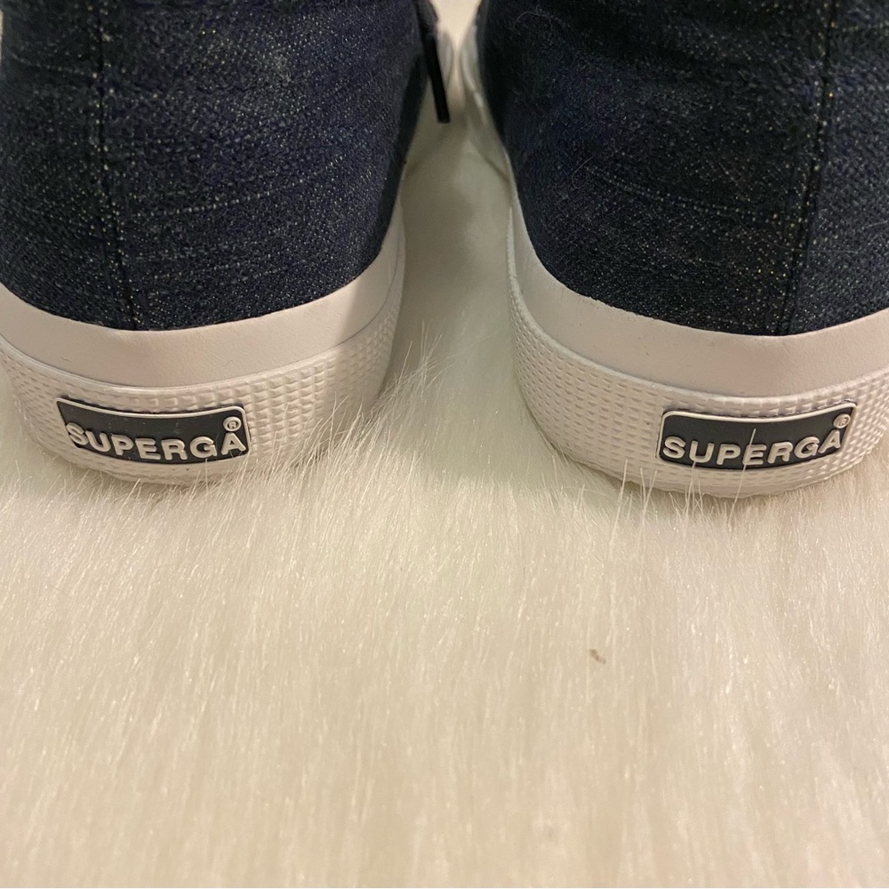 NWT Superga Denim Platform Sneakers - Picture 4 of 9